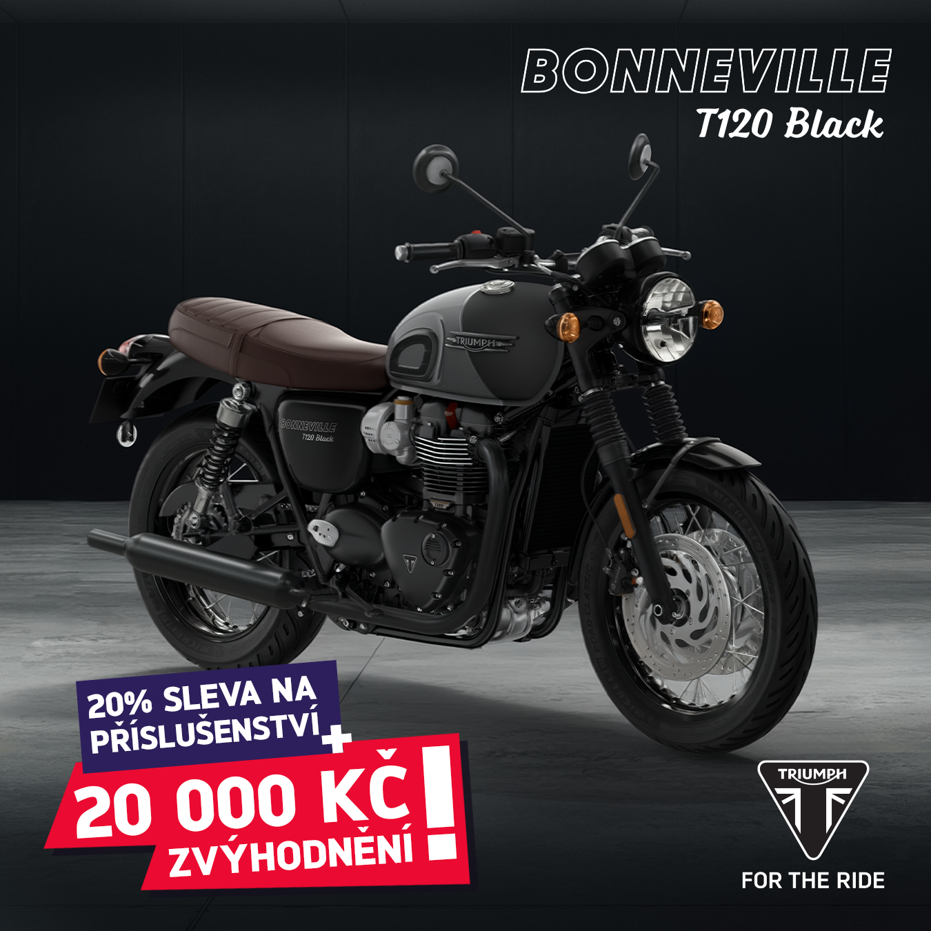 BONNEVILLE T120 BLACK NYNÍ VÝHODNĚJI O 20 000 KČ!